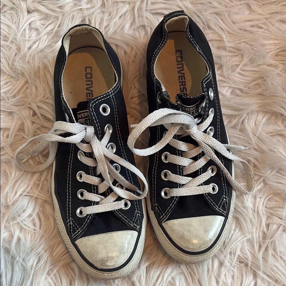 Converse Black and White Canvas Sneakers Low Top Chuck Taylors